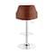 Armen Living Asher Adjustable Cream Faux Leather and Chrome Finish Bar Stool LCARBAWACR - alternate 2